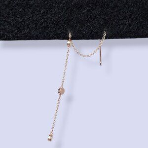 (2/$20) V. Copper Tone Chain Threader Earring (Single)
